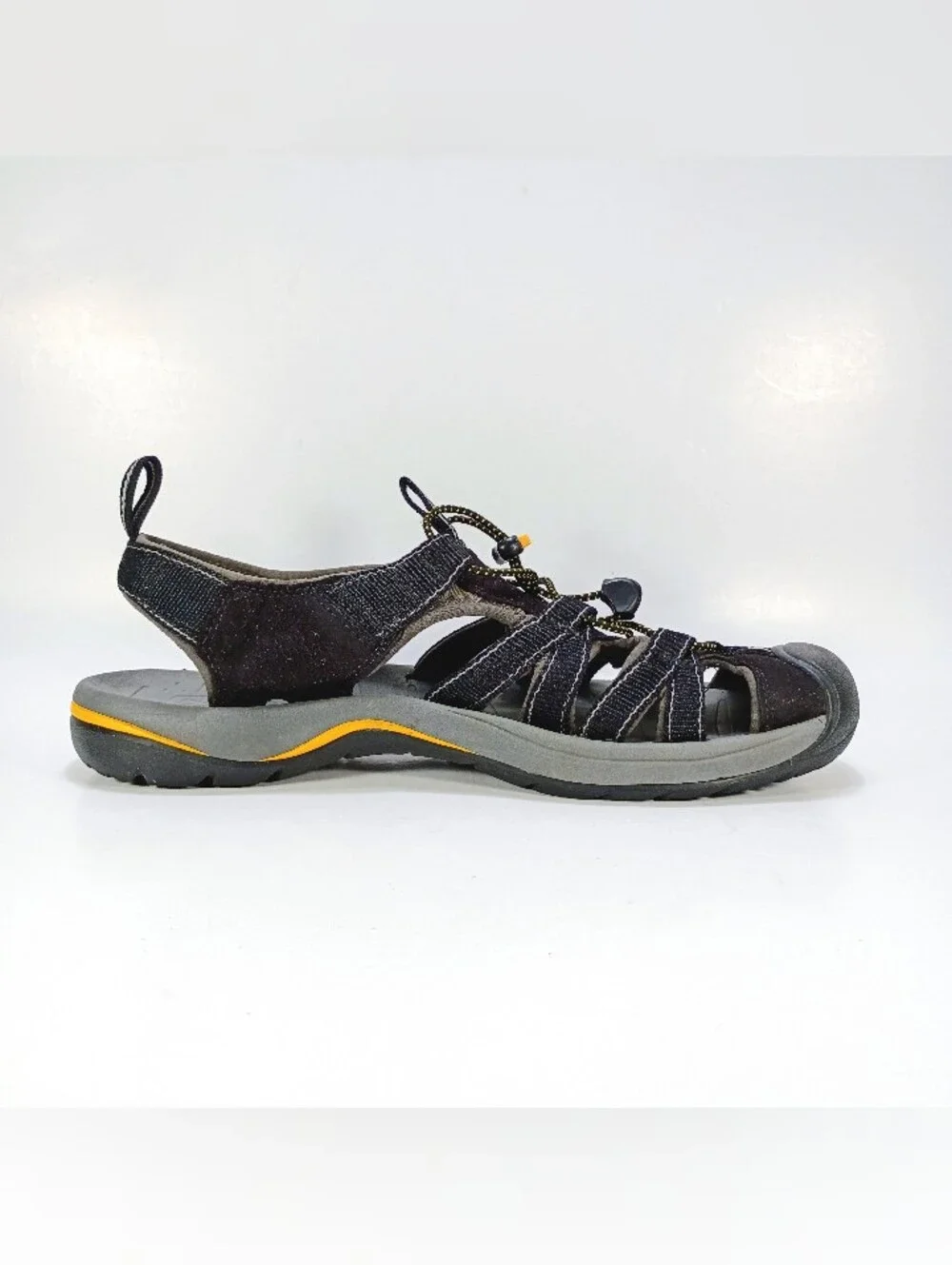 Keen Kanyon Mens 11.5 Black Bungee Lace Outdoor Sport Hiking Sandals